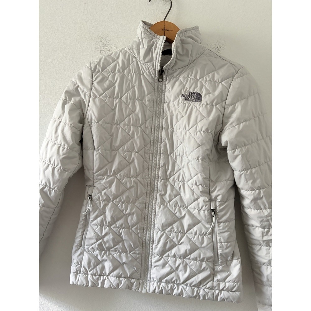 The North Face ThermoBall Eco Puffer Jacket Womens XS Gray Quilted Full Zip